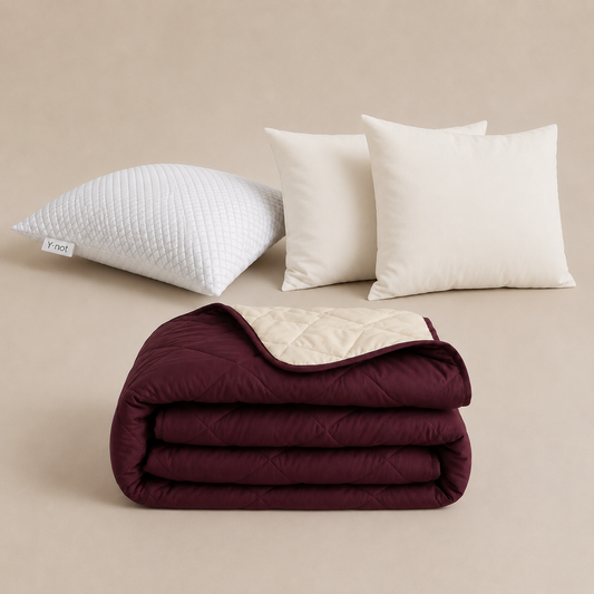 Cooling Comfort Bundel | 1 zomerdekbed + 2 slopen + 1 Cooling Hoofdkussens | Plum