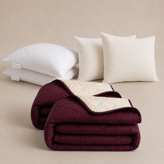 Cooling Comfort Bundel | 2 zomerdekbedden + 2 slopen + 2 Cooling Hoofdkussens | Plum