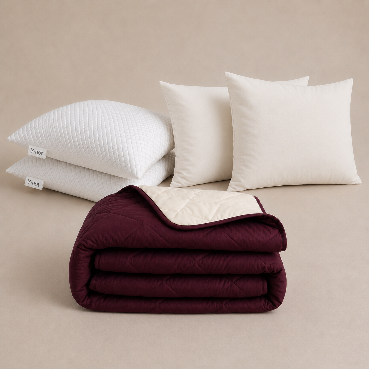 Cooling Comfort Bundel | 1 zomerdekbed + 2 slopen + 2 Cooling Hoofdkussens | Plum