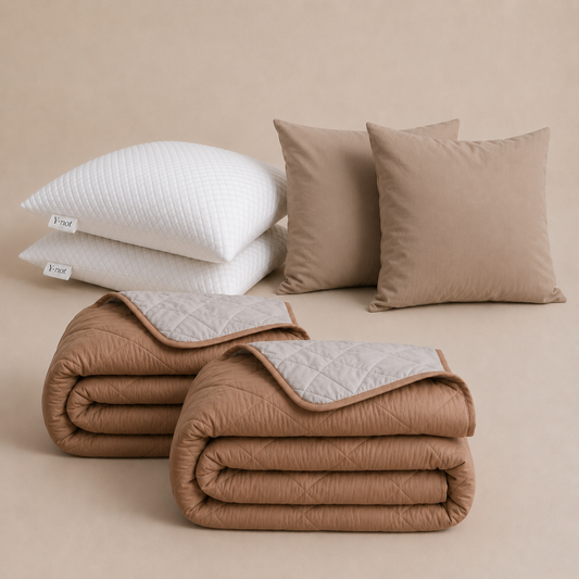 Cooling Comfort Bundel | 2 zomerdekbedden + 2 slopen + 2 Cooling Hoofdkussens | Taupe
