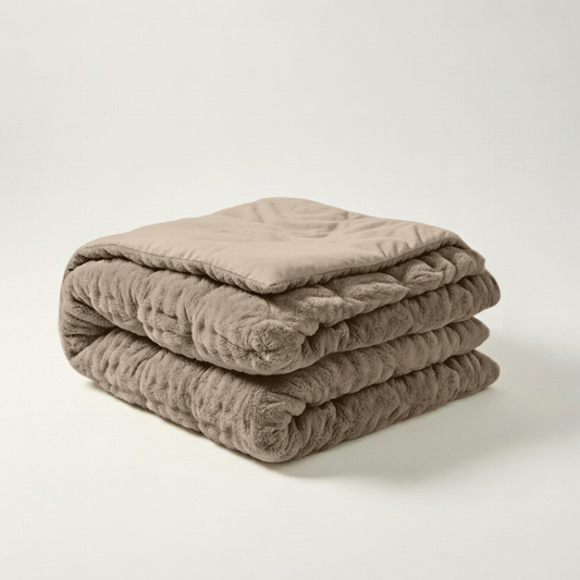 Y-NOT Pom Pom Fur Dekbed Taupe