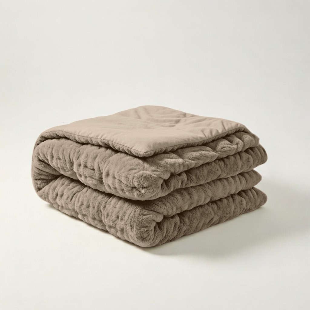 Y-NOT Pom Pom Fur Dekbed Taupe