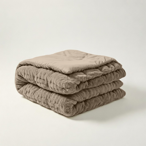 Y-NOT Pom Pom Fur Dekbed Taupe