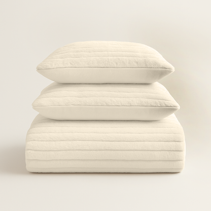 Dekbedovertrek Teddy Chunky Rib™ Cappuccino White