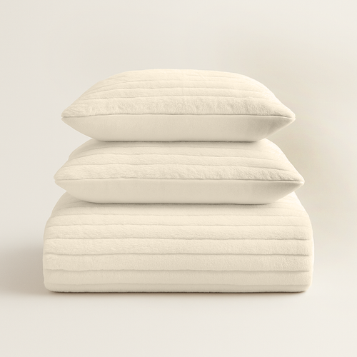 Dekbedovertrek Teddy Chunky Rib™ Cappuccino White
