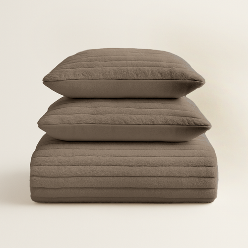 Dekbedovertrek Teddy Chunky Rib™ Iced Coffee Taupe