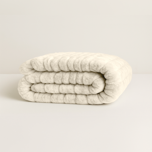 Dekbed Zonder Overtrek Teddy Chunky Rib™ Cappuccino White