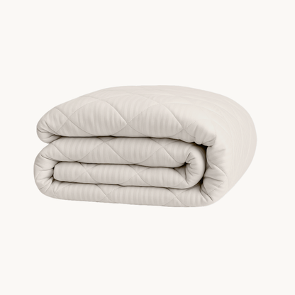 Dekbed Zonder Overtrek Hotel Stripe Satin Offwhite  (220cm lang)