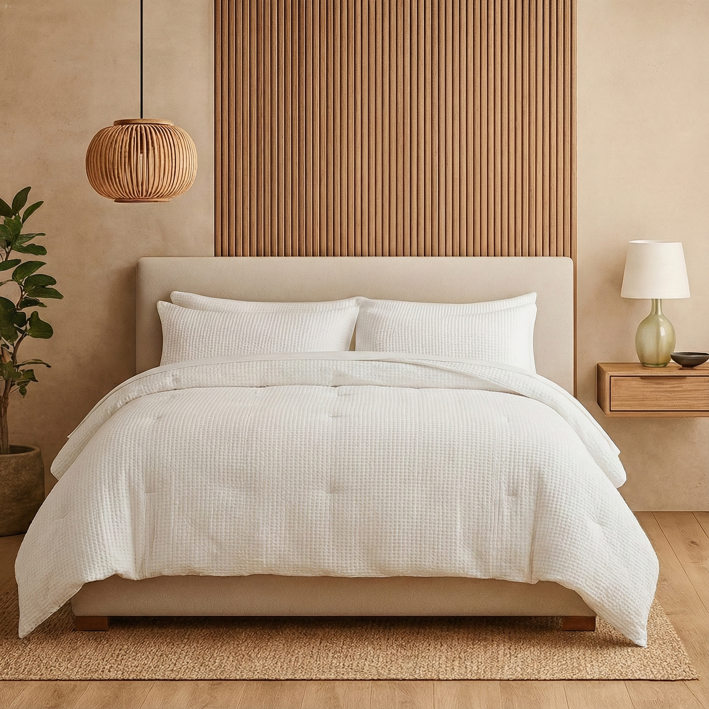 Kussenslopen Waffle White 60x70cm 2-Pack