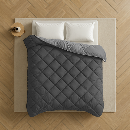 Dekbed Zonder Overtrek Mat Satijn Antracite / Grey (220cm lang)