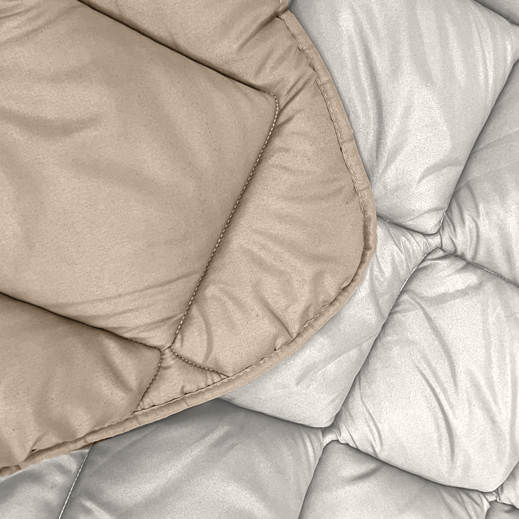 Dekbed Zonder Overtrek Mat Satijn Offwhite / Taupe (220cm lang)