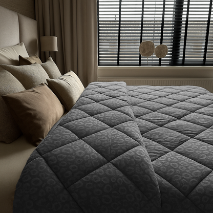 Dekbed Zonder Overtrek Velvet Panther Skin Dark Grey