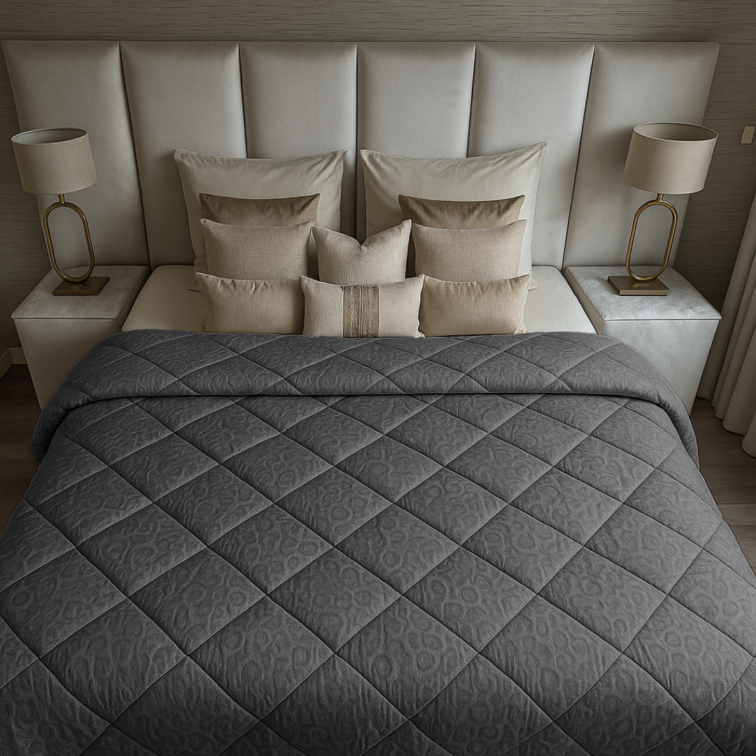 Dekbed Zonder Overtrek Velvet Panther Skin Dark Grey