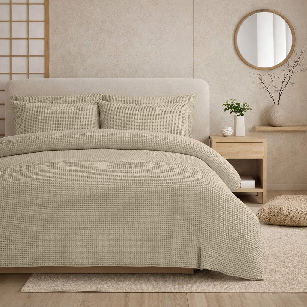 Dekbedovertrek set Waffle Sand