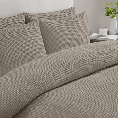 Dekbedovertrek set Waffle Taupe