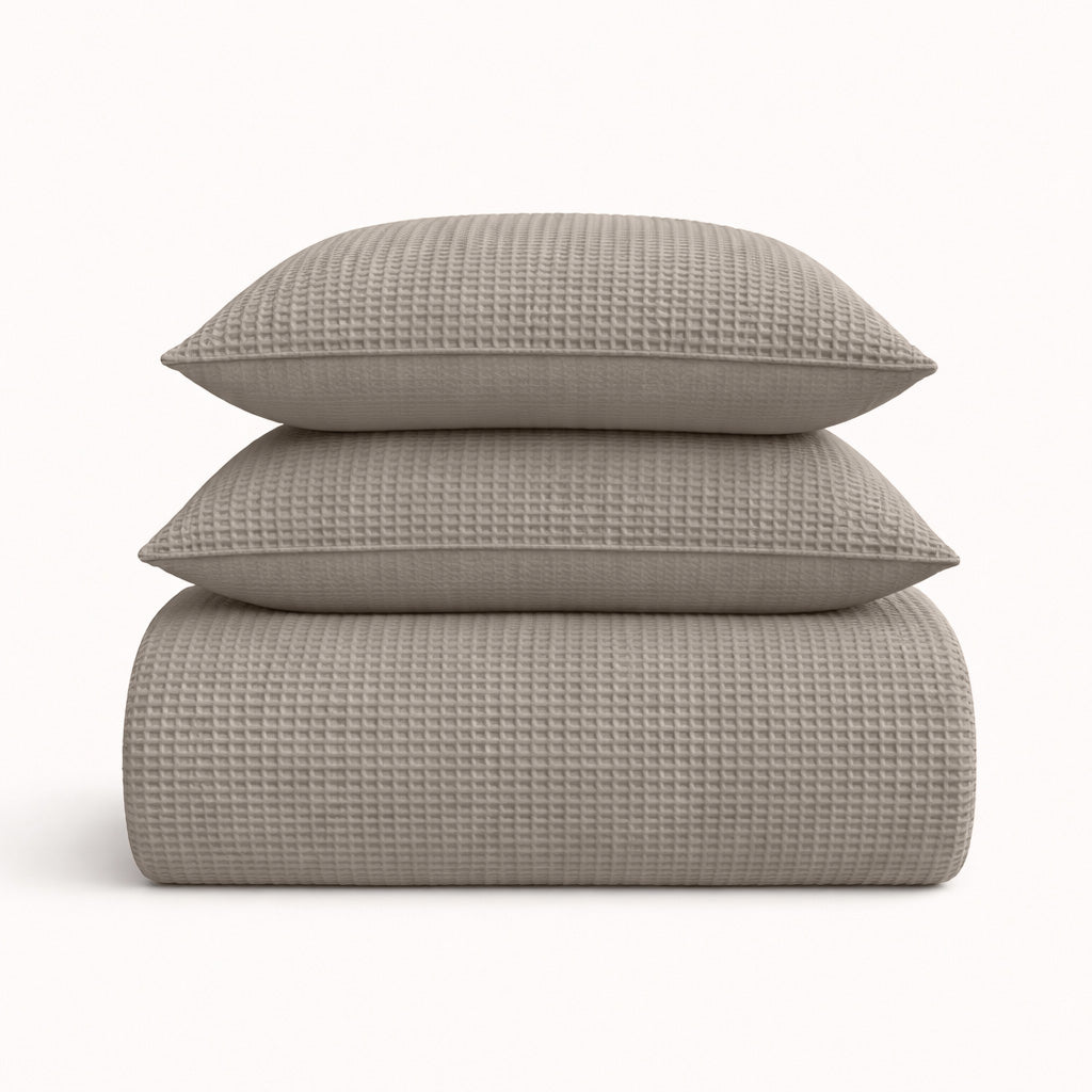 Dekbedovertrek set Waffle Taupe