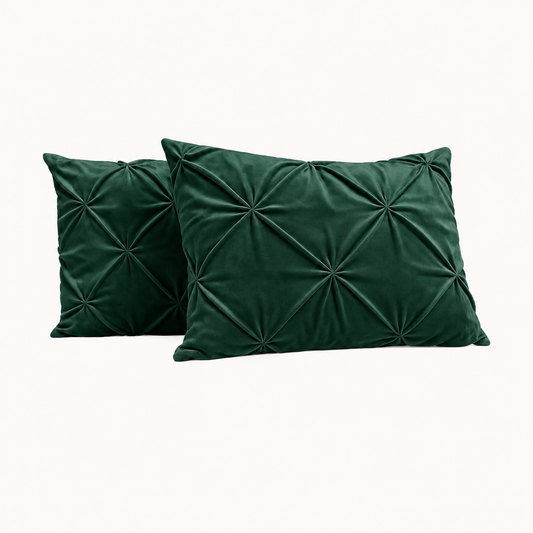 Kussenslopen Velvet Diamond Donkergroen 60x70cm 2-Pack