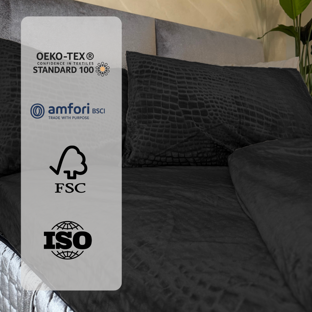 Dekbed Zonder Overtrek Velvet Snake Skin Jet Black