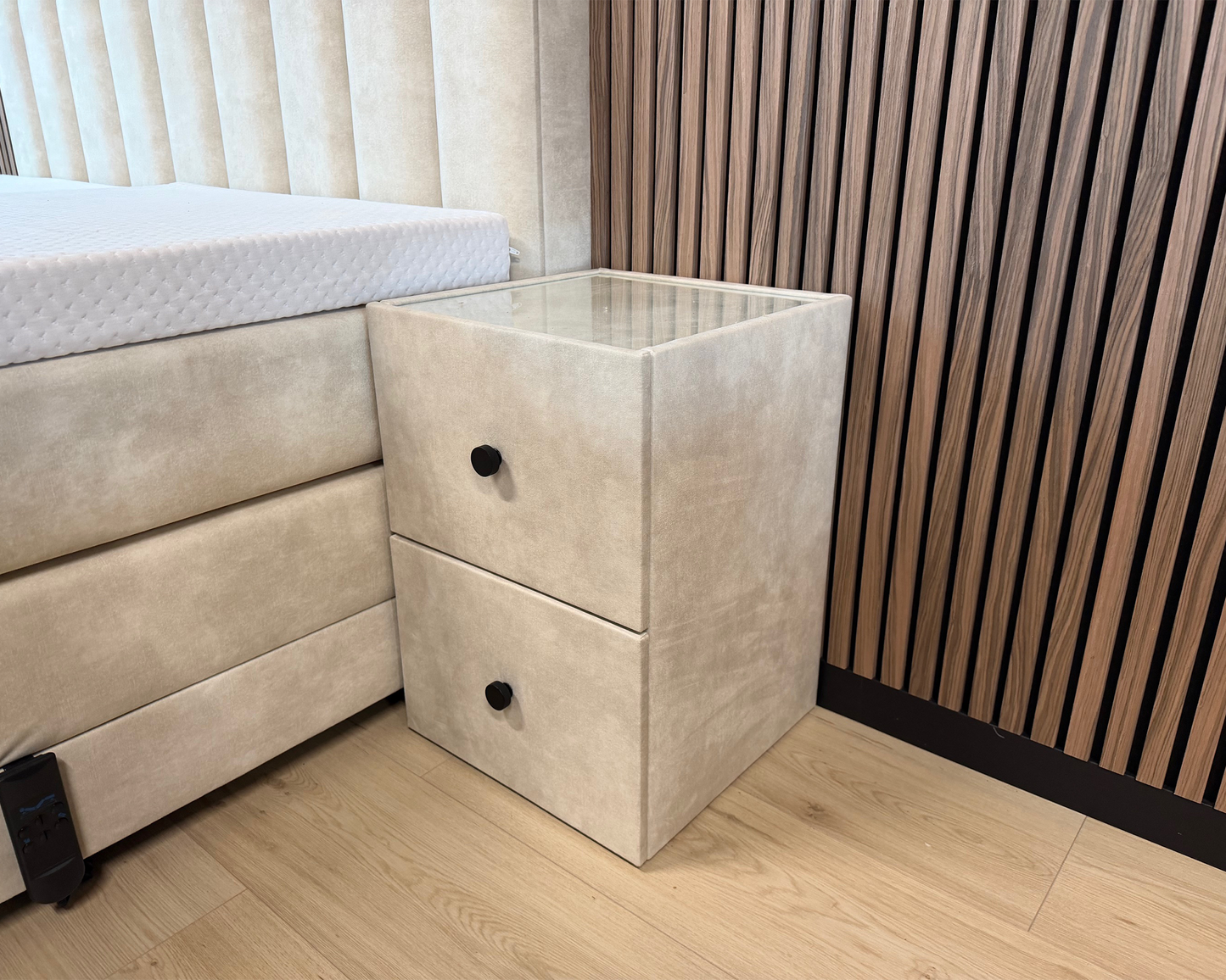 Y-NOT - Elektrische Boxspring - Japandi Rondo - Complete set - Nº29 Ivory