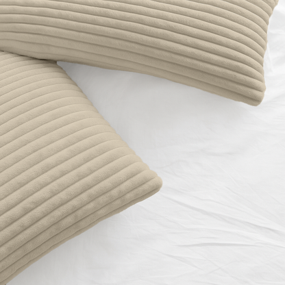 Kussenslopen Teddy Chunky Rib™  Sand 60x70cm 2-Pack