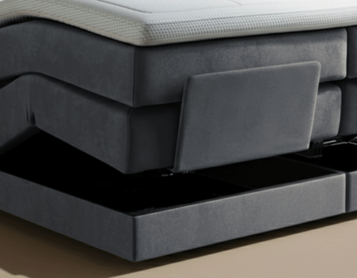 Y-NOT - Elektrische Boxspring - Lumière - Complete set - Nº19 Caviar Dark Gray