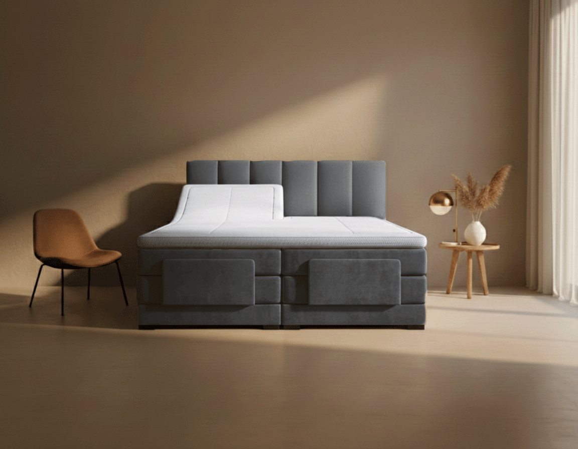 Y-NOT - Elektrische Boxspring - Lumière - Complete set - Nº19 Caviar Dark Gray