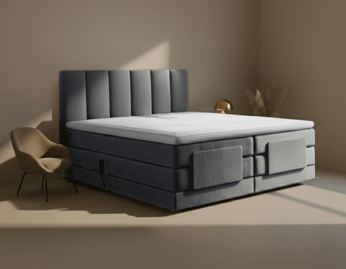 Y-NOT - Elektrische Boxspring - Lumière - Complete set - Nº19 Caviar Dark Gray