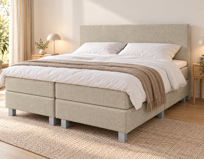 Y-NOT - Lina Teddy Boxspring - Complete set - Offwhite