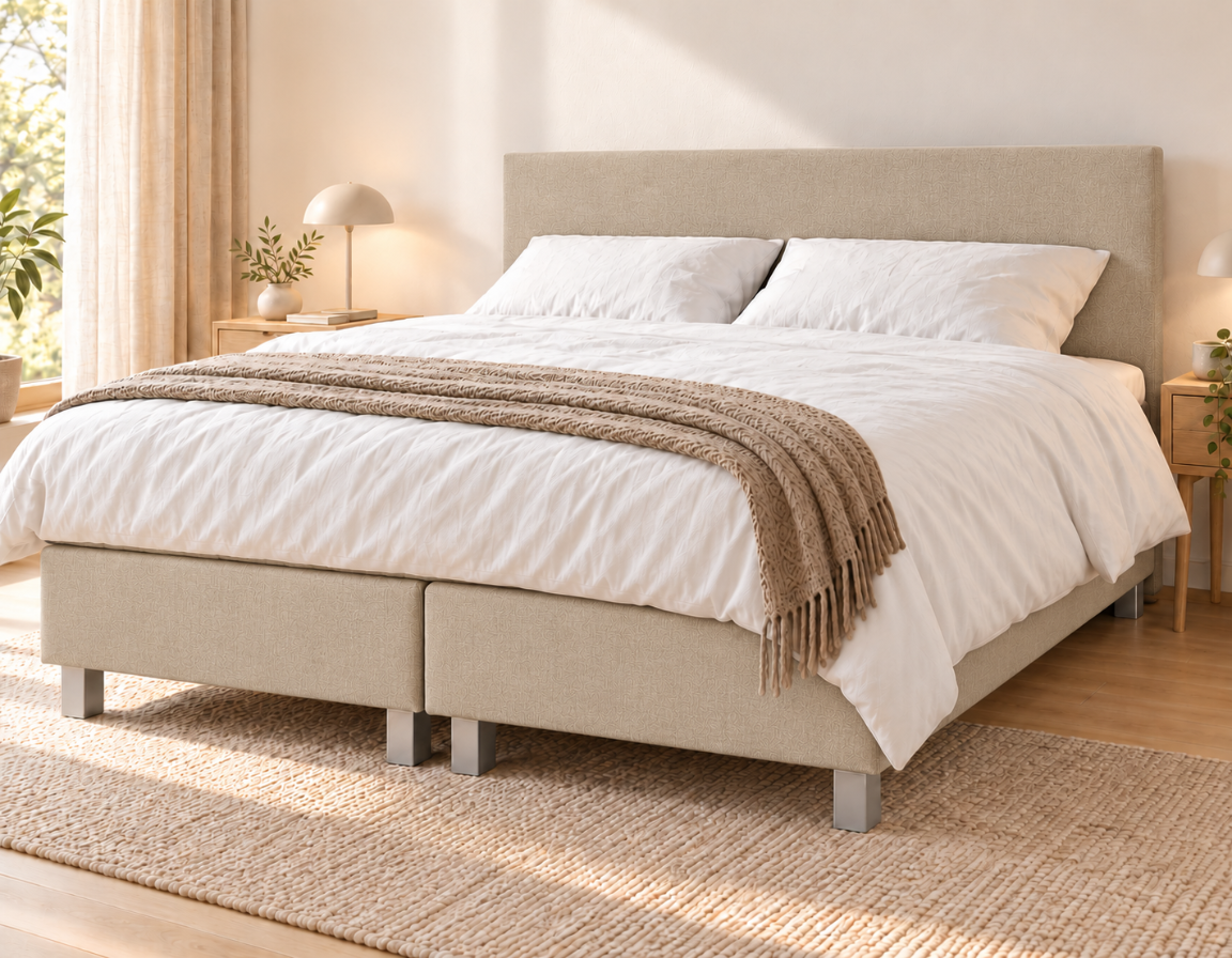 Y-NOT Nora boxspring Beige – slaapkamer