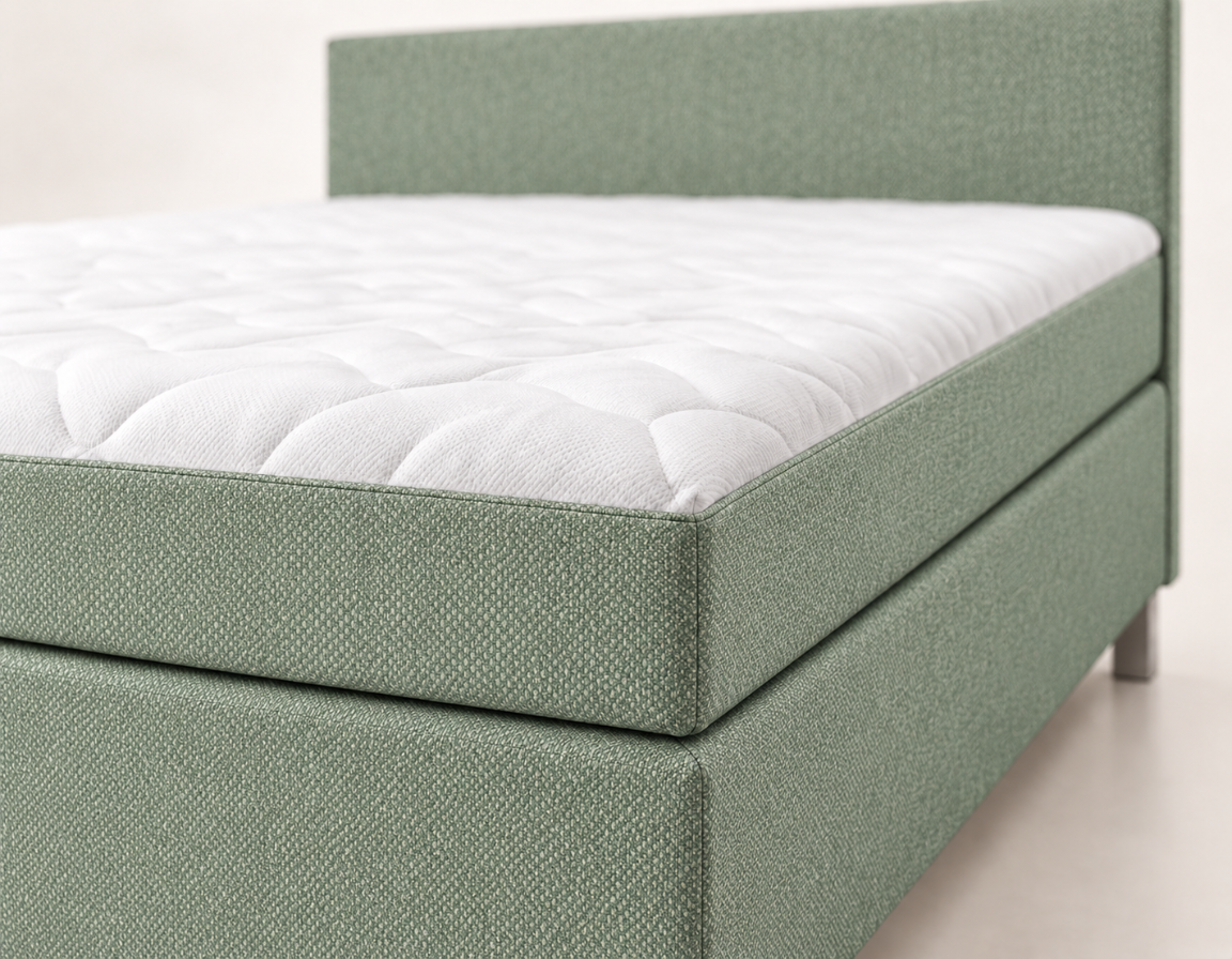Y-NOT Nora boxspring Groen – matrasdetail