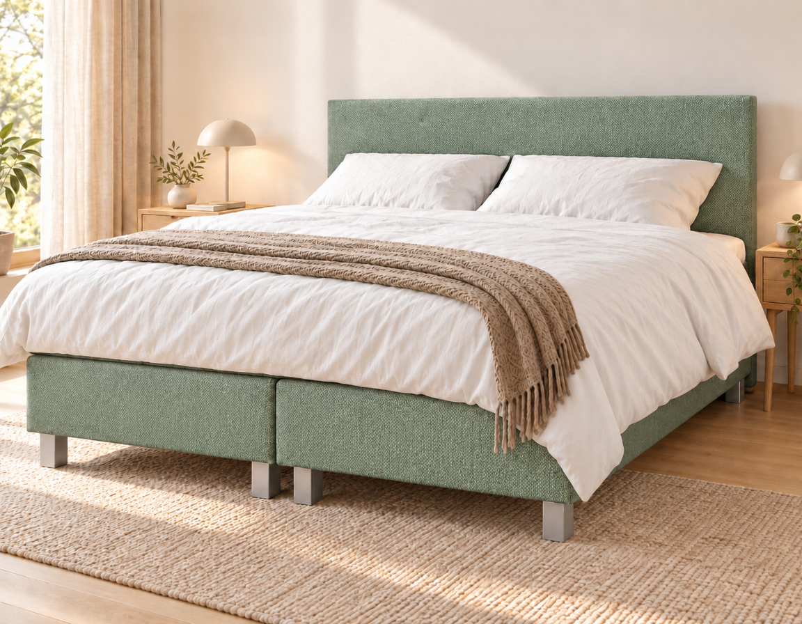 Y-NOT Nora boxspring Groen – slaapkamer