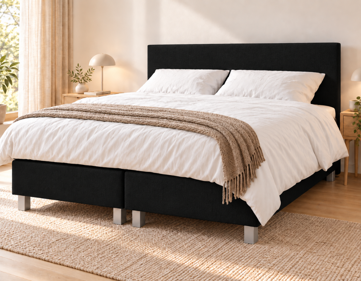 Y-NOT Nora boxspring Zwart – slaapkamer