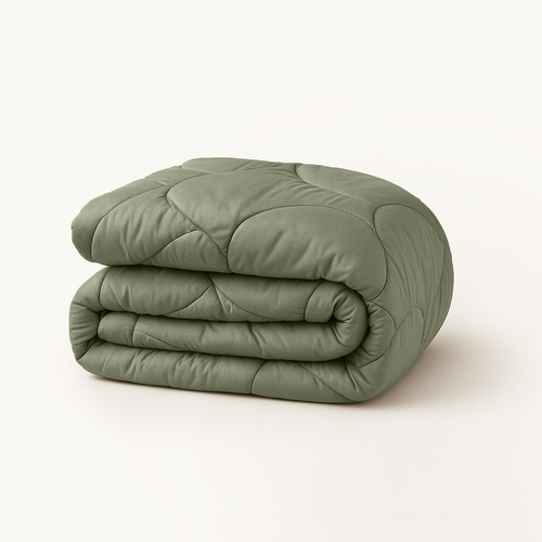 Dekbed Zonder Overtrek Mat Satijn Olive Green