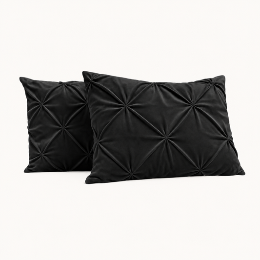 Kussenslopen Velvet Diamond Zwart 60x70cm 2-Pack