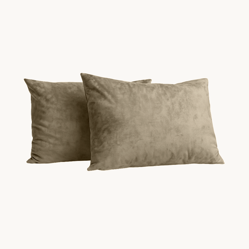 Kussenslopen Velvet Chenille Taupe/Grey 60x70 cm 2-pack