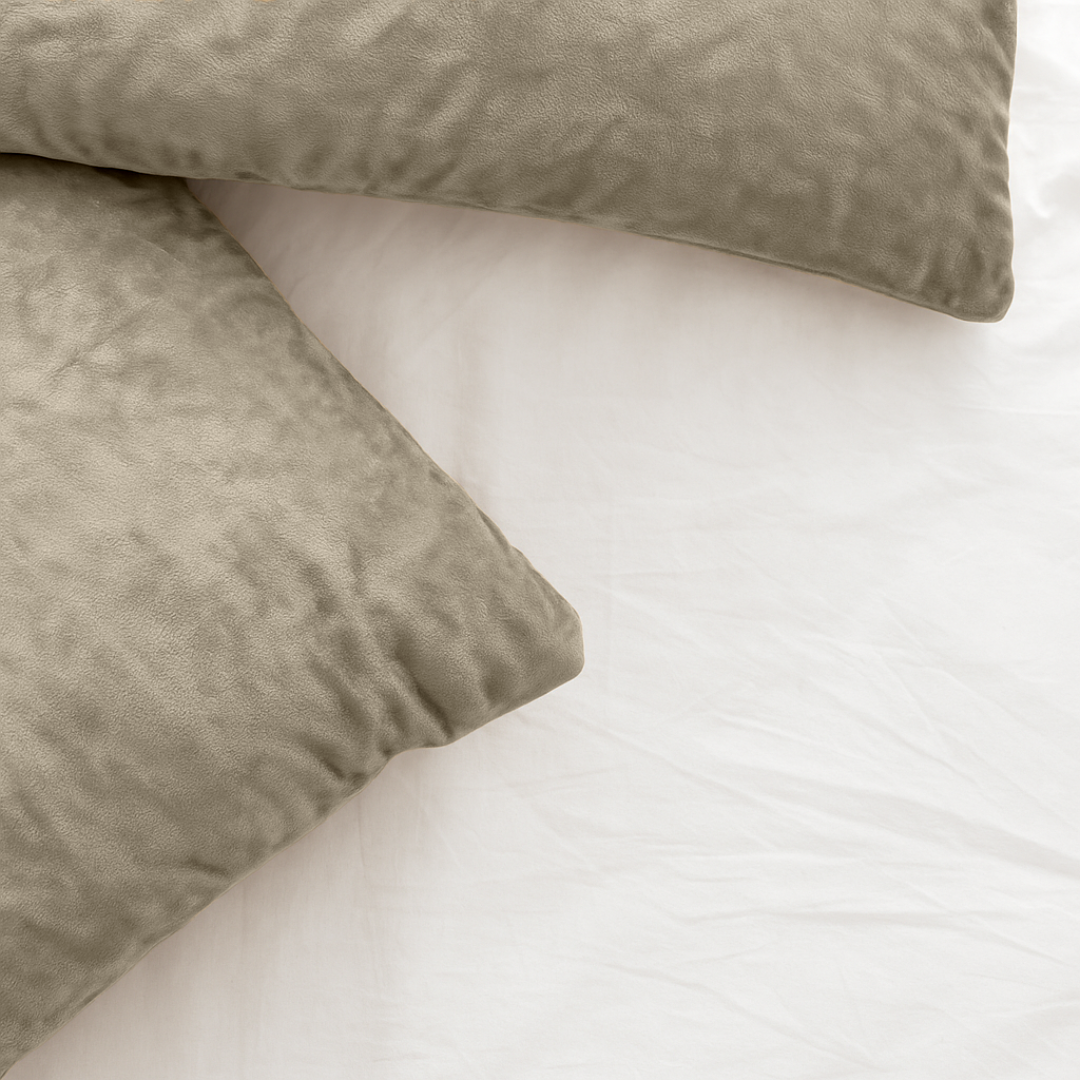 Kussenslopen Velvet Chenille Taupe/Grey 60x70 cm 2-pack