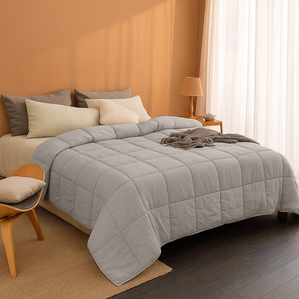 Dekbed Zonder Overtrek Stone Washed Zand