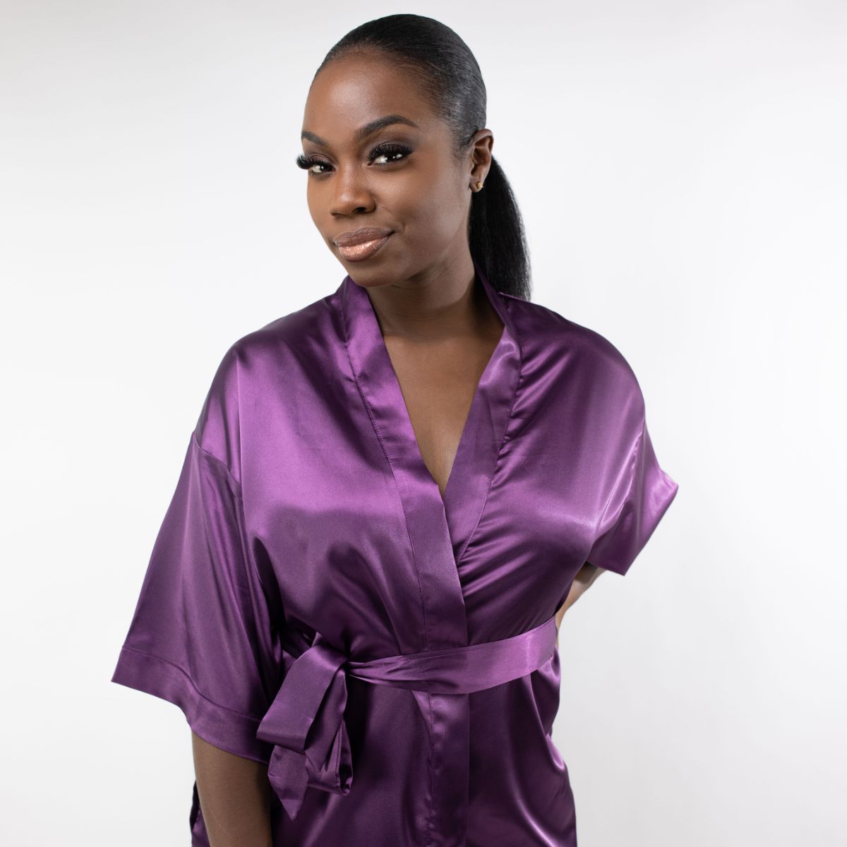 Satijnen Kimono Play With Magic Purple