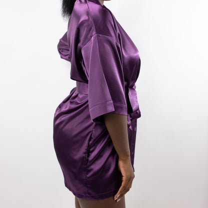 Satijnen Kimono Play With Magic Purple