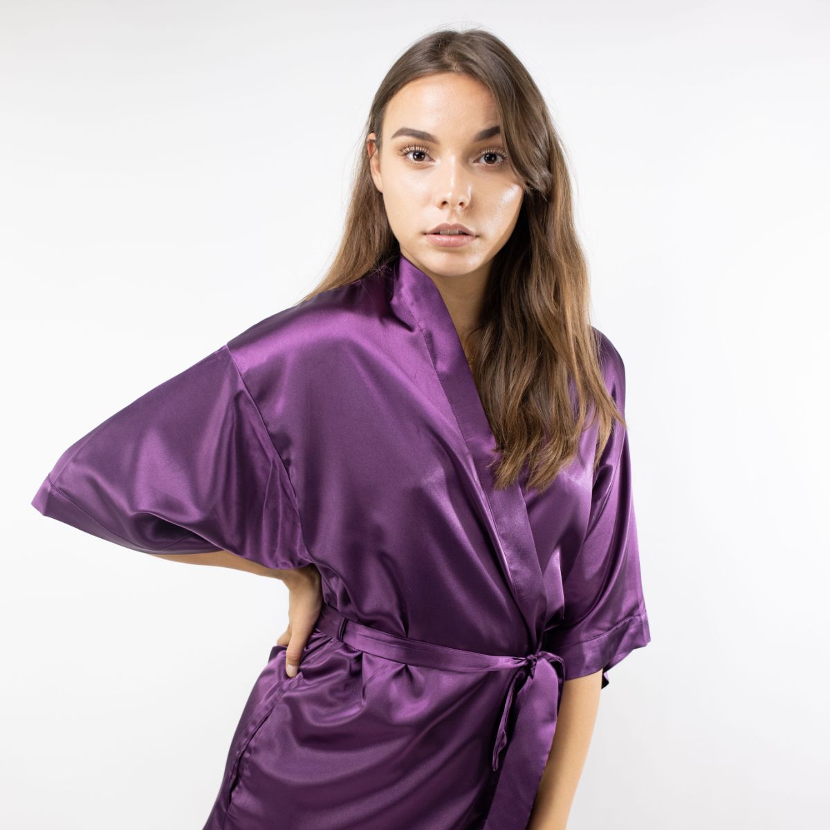 Satijnen Kimono Play With Magic Purple