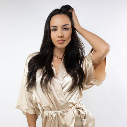 Satijnen Kimono Beige