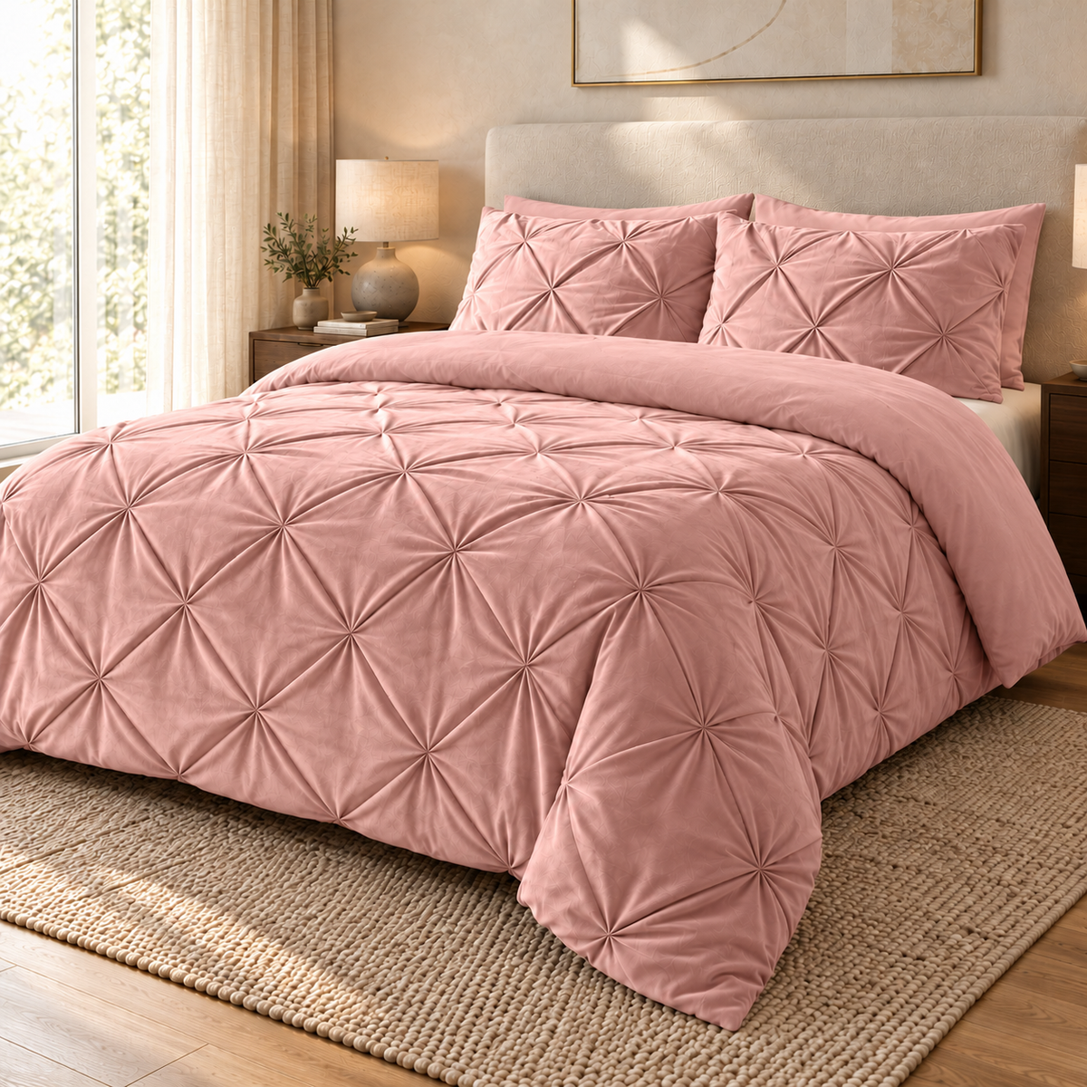 Y-NOTVelvet Diamond Dekbed  Roze