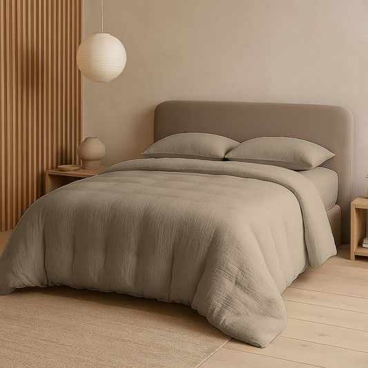 Dekbedovertrek set Micro Mousseline Taupe