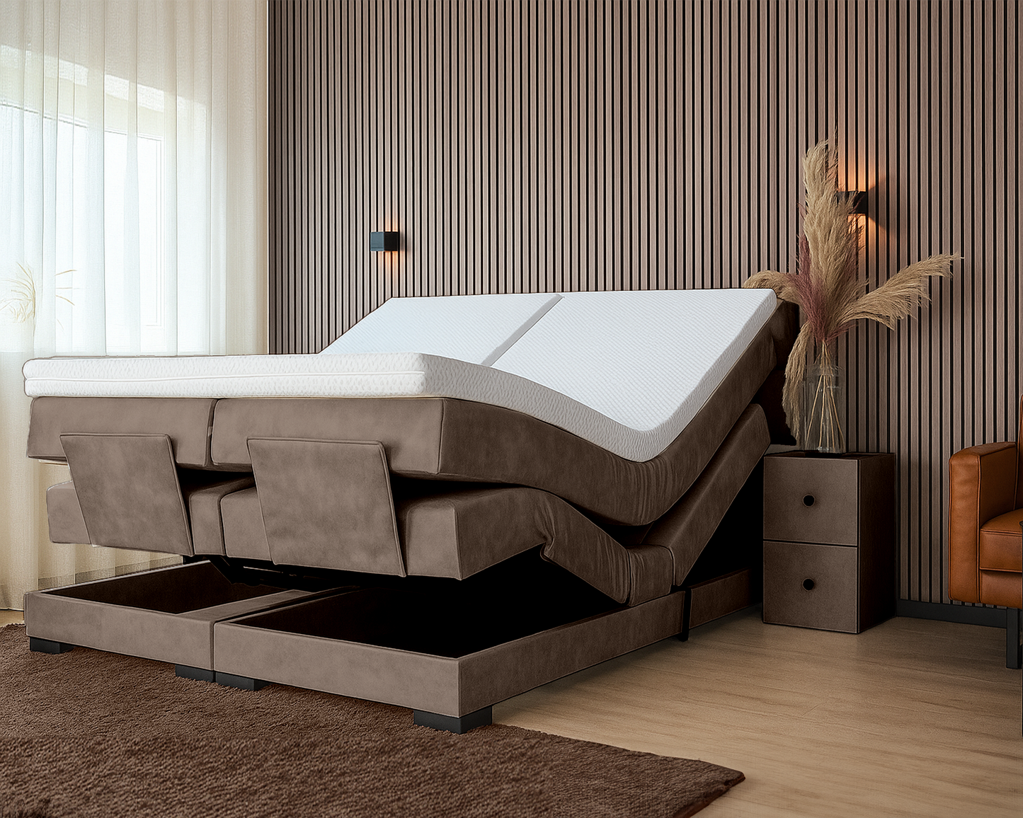 Y-NOT - Elektrische Boxspring - Cleo - Complete set - Nº31 Taupe