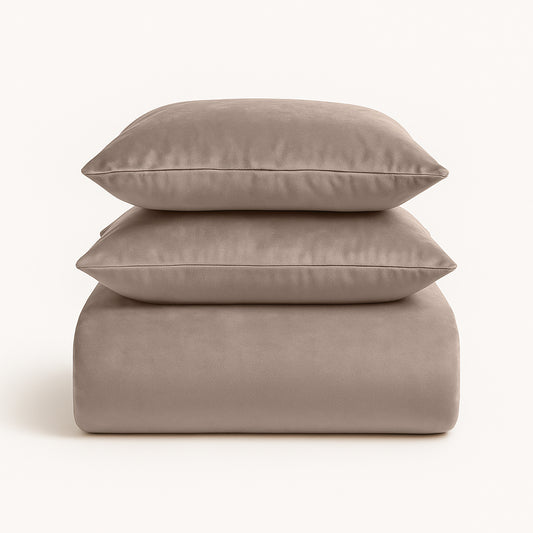 Dekbedovertrek set Velvet Taupe/Grey