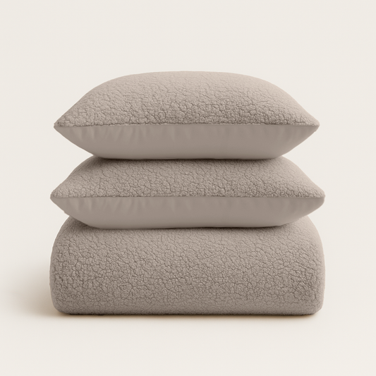 Dekbedovertrek set Teddy Iced Coffee Taupe
