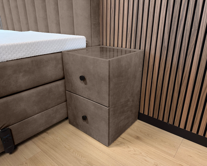 Y-NOT - Elektrische Boxspring - Japandi Rondo - Complete set - Nº31 Taupe