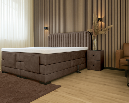 Y-NOT - Elektrische Boxspring - Japandi Rondo - Complete set - Nº31 Taupe