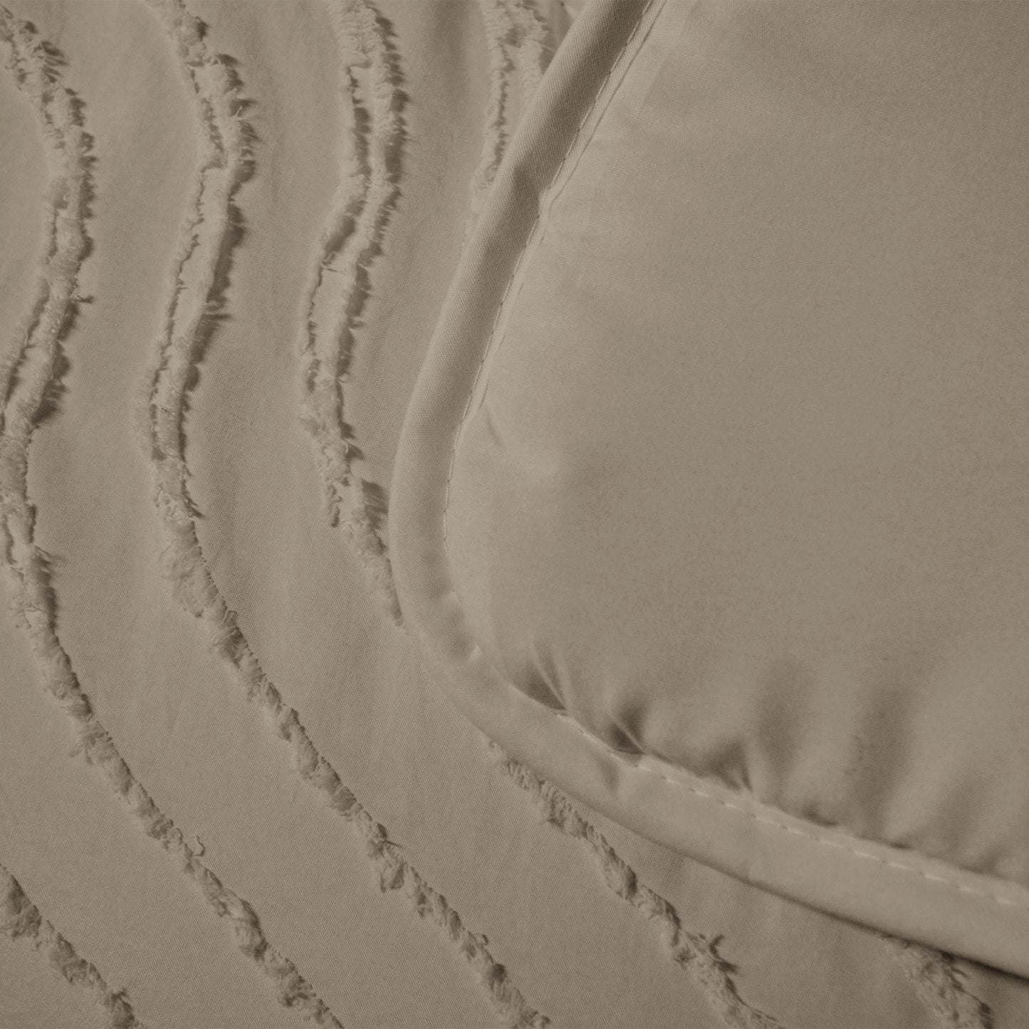 Dekbed Zonder Overtrek Japandi Waves Taupe