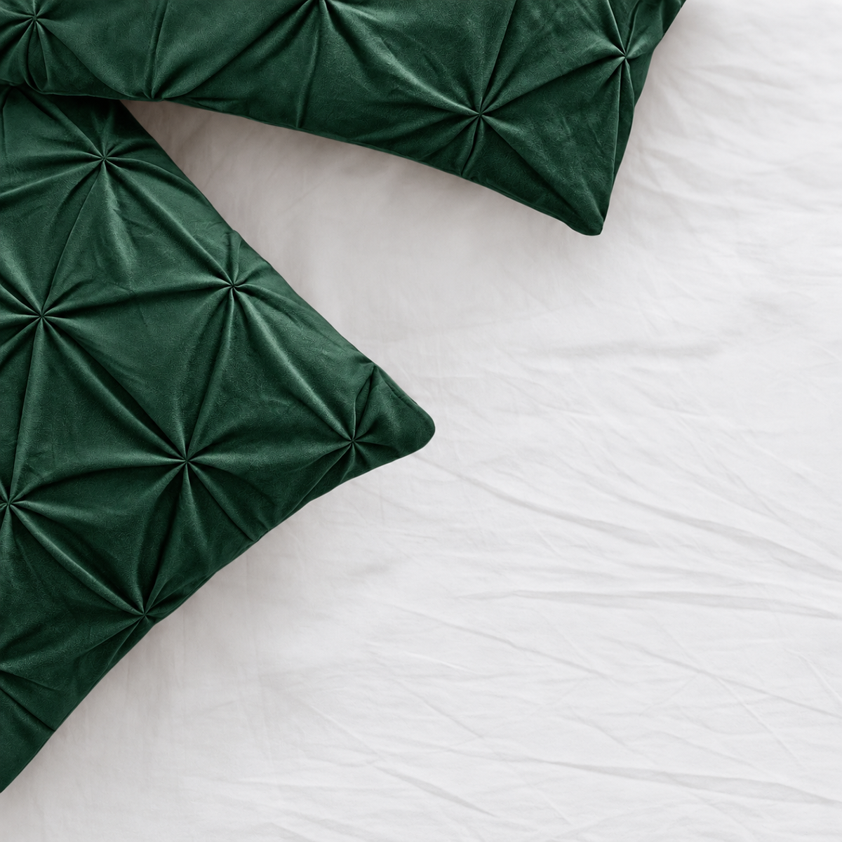 Kussenslopen Velvet Diamond Donkergroen 60x70cm 2-Pack